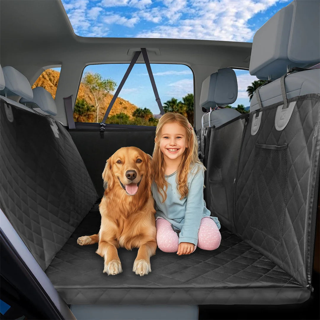 Waterproof Dog Car Seat Cover & Travel Hammock - Scratch-Proof - front view