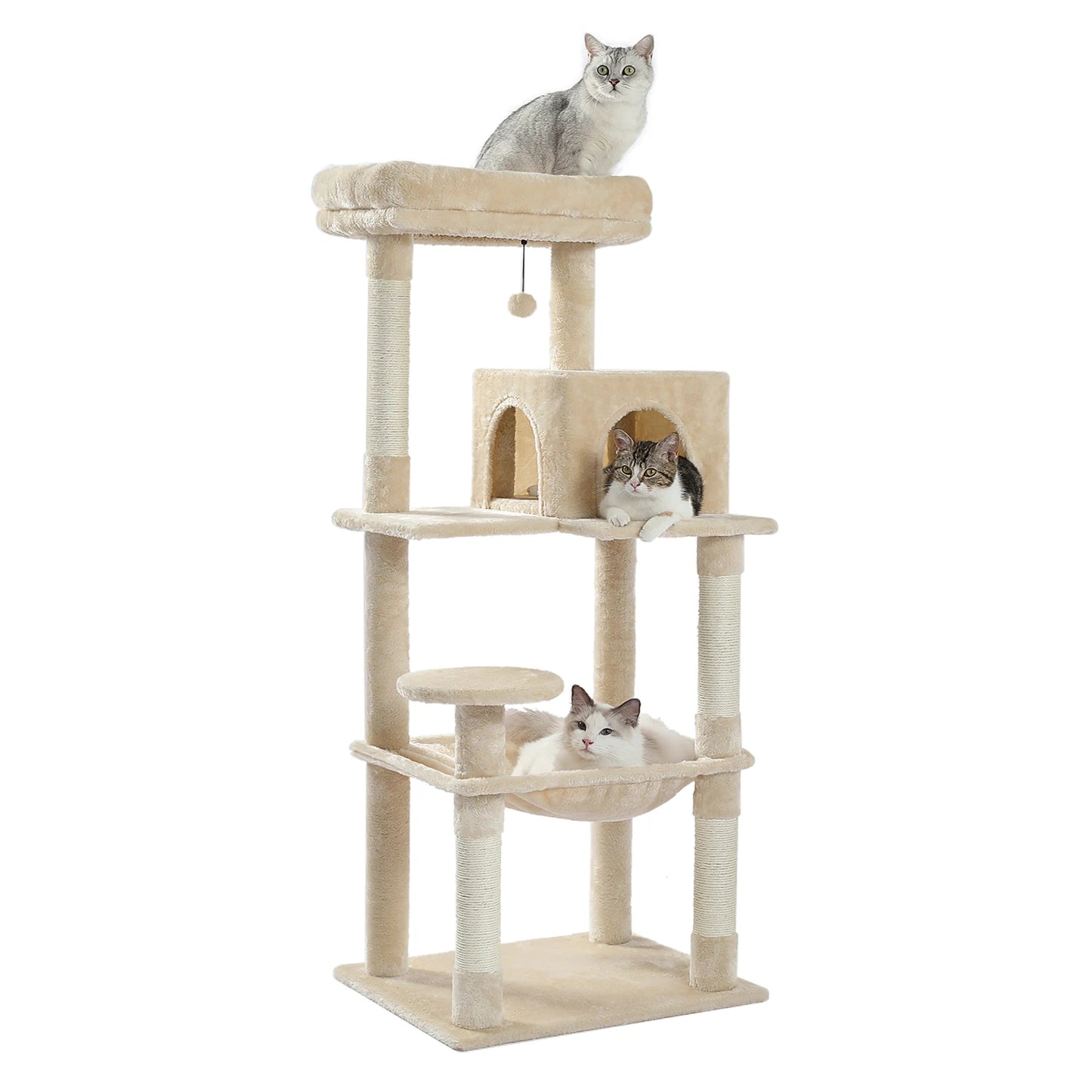 Multi-Level Cat Tree with Scratching Posts & Hammock