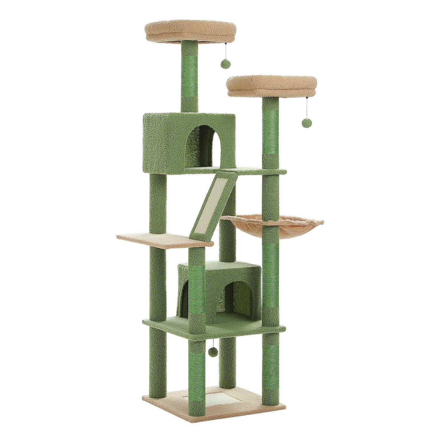 Large Multi-Level Cat Tree with Plush Condos, Perches & Caves
