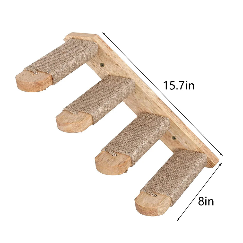 Wall-Mounted Cat Climbing Shelf with Sisal Steps product image 8
