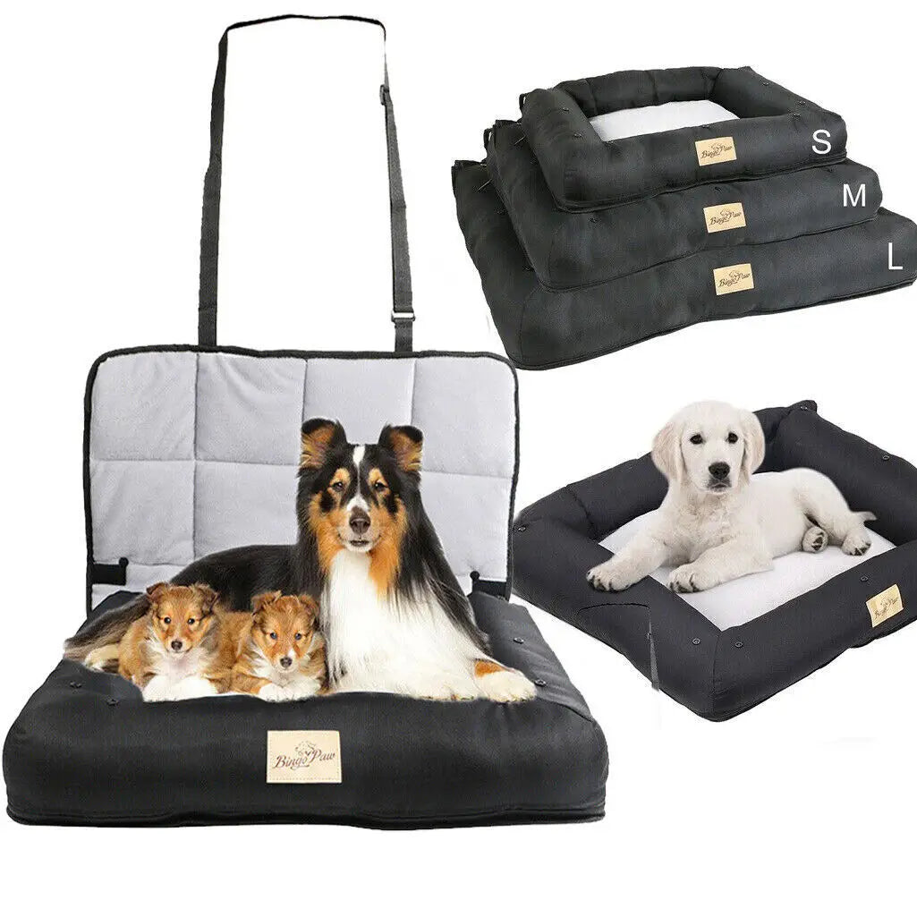 Waterproof Dog Car Seat Bed with Removable Pad main product image
