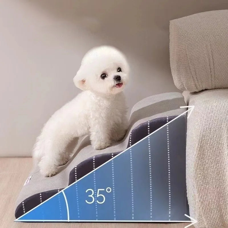 High-Density Foam Dog Stairs for Older Dogs - size reference view