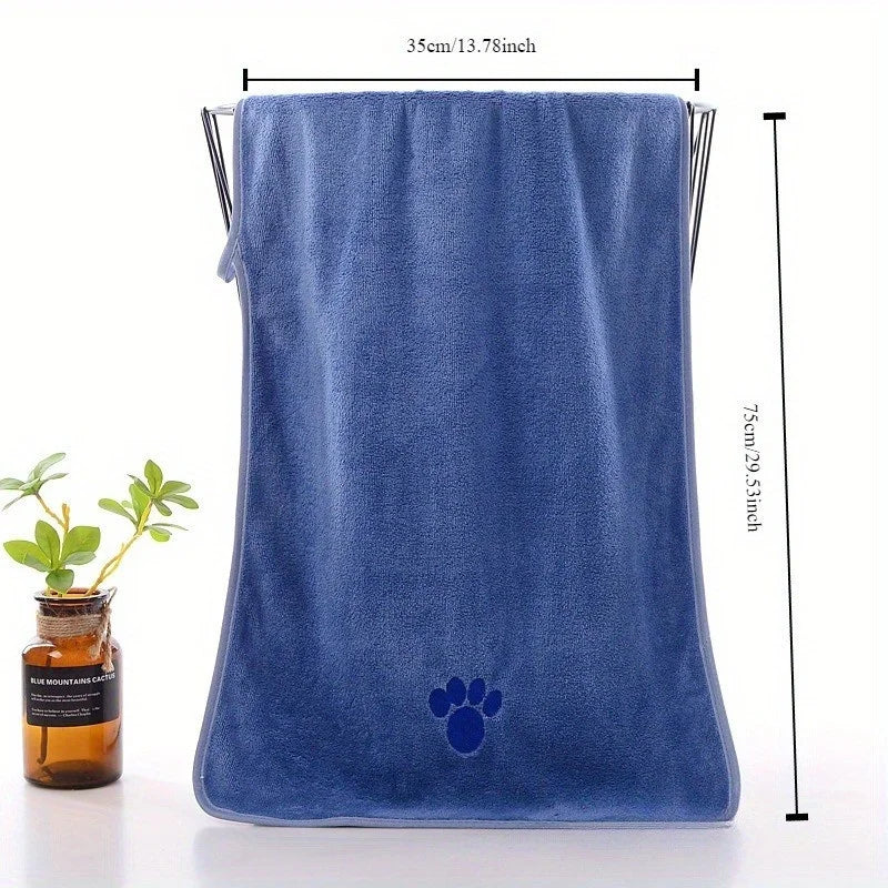Super-Absorbent Microfiber Pet Bath Towel, Soft & Quick-Dry