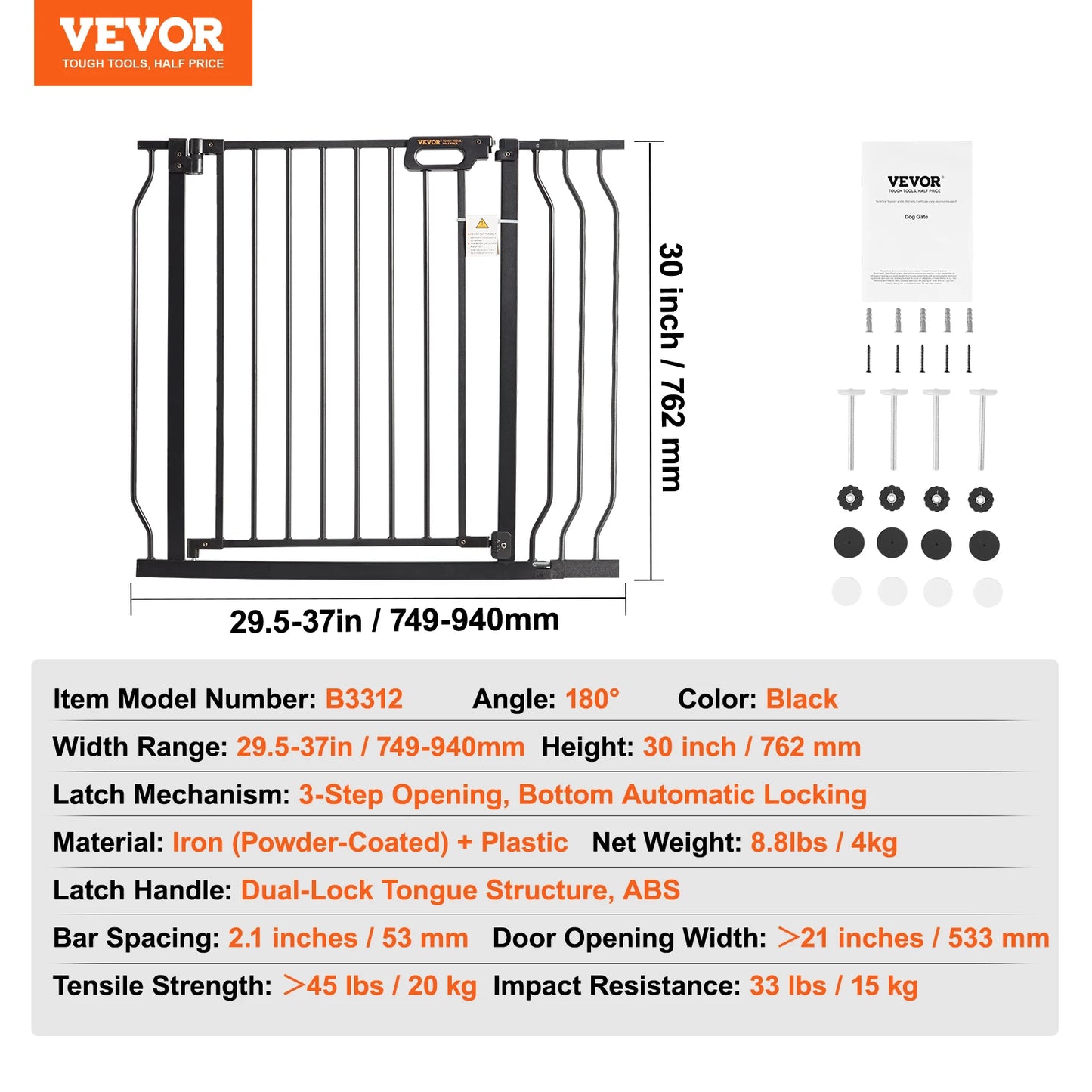 Walk-Thru Pressure-Mount Dog & Pet Safety Gate for Doorways