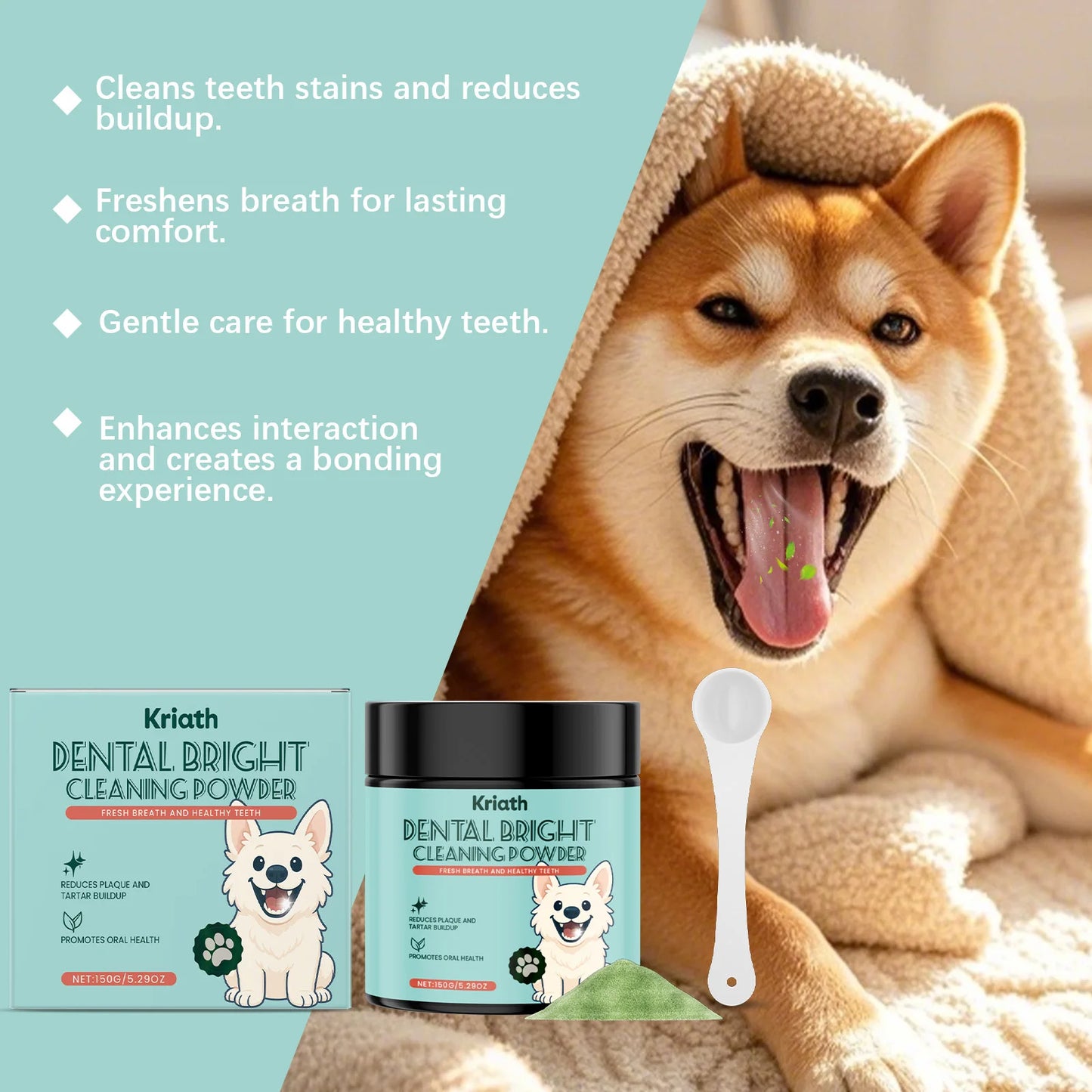 Dog Tooth Cleaning Powder Removing teeth Surface Stains Reduce Dental Plaques Eliminate Bad Breath Daily Dog Teeth Care Products