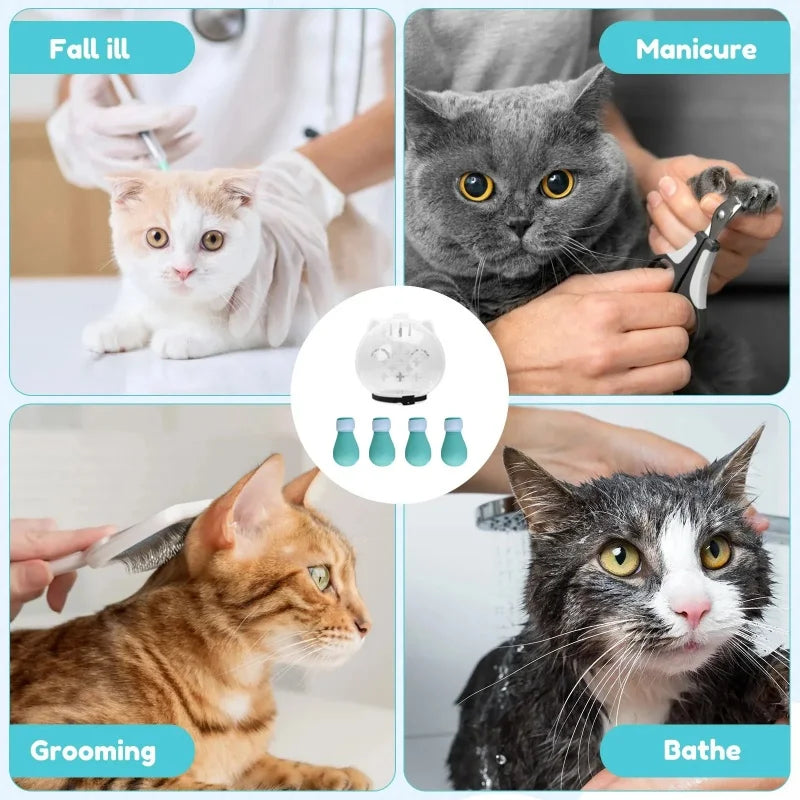 Breathable Cat Muzzle Grooming Hood with Paw Covers