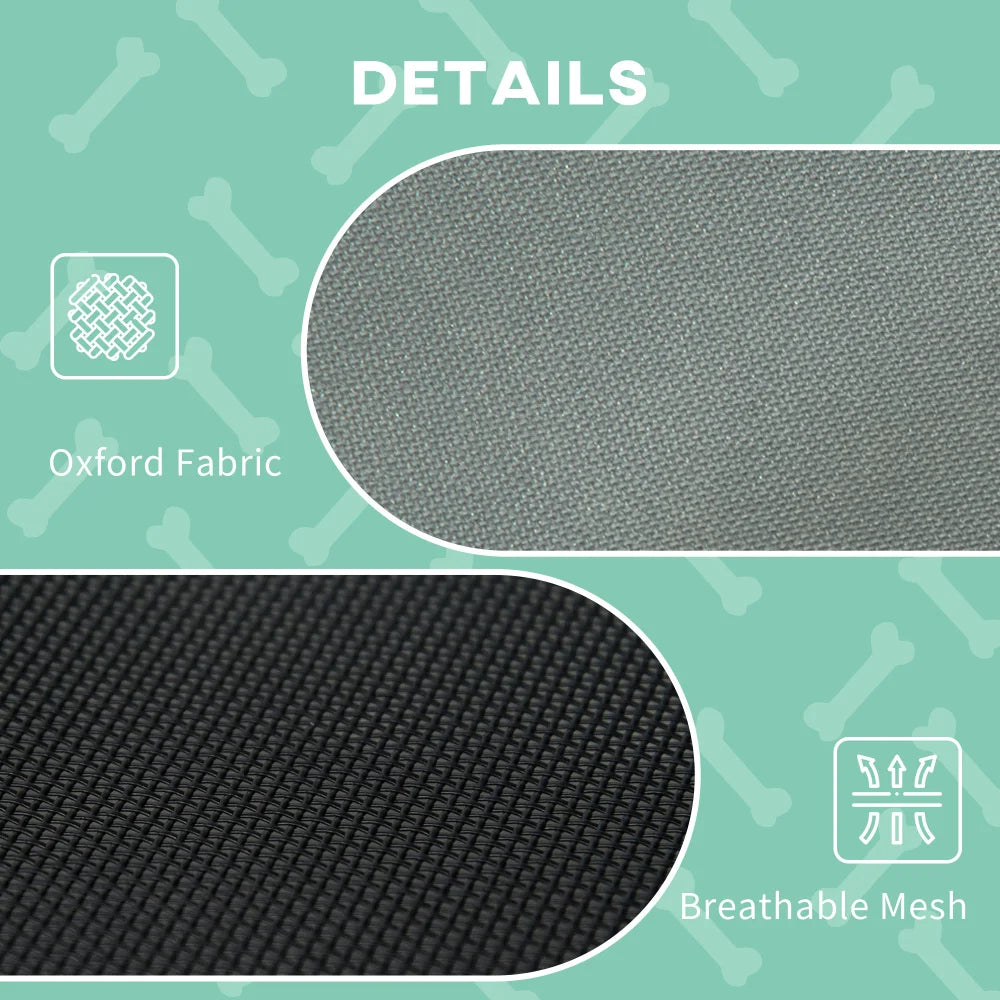 PawHut 36-inch Gray Elevated Portable Dog Cot Pet Bed with UV Protection Canopy Shade