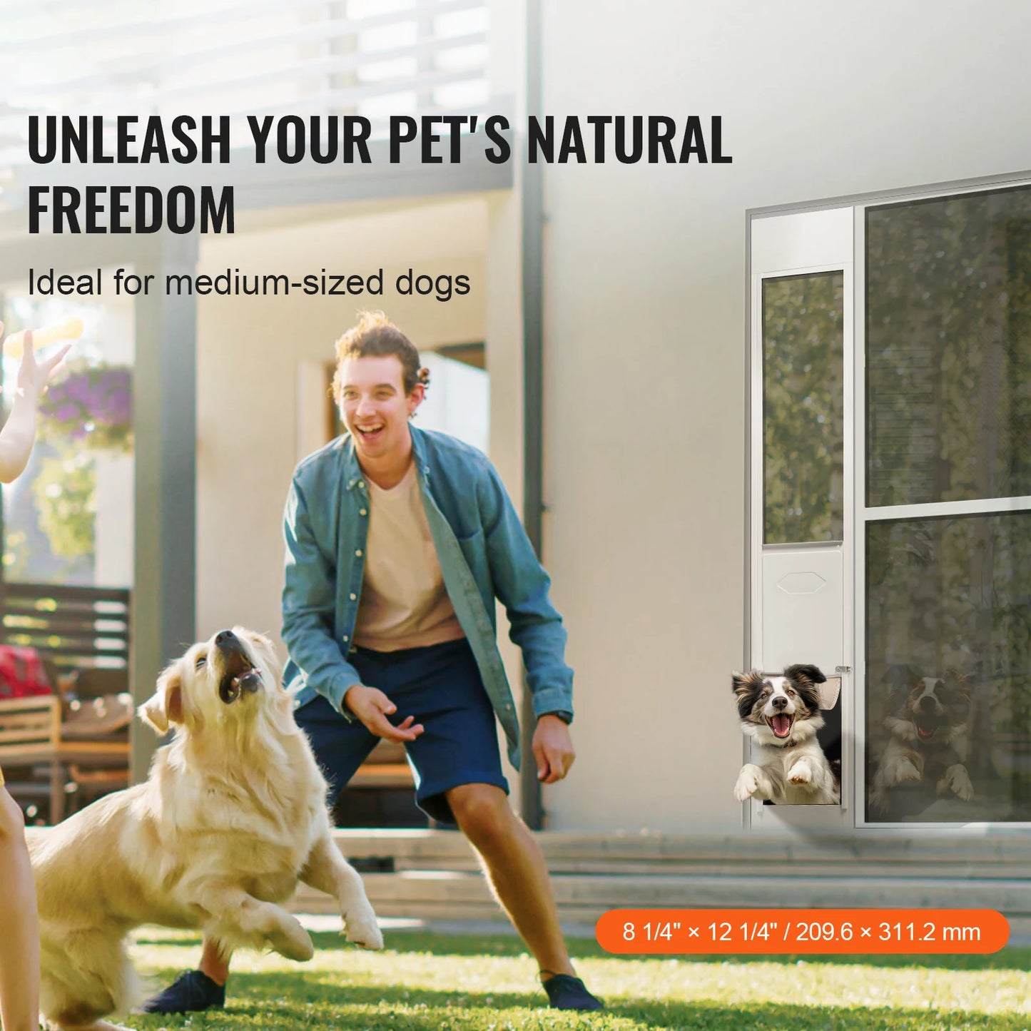 Adjustable Pet Door for Sliding Glass Doors - Aluminum Frame