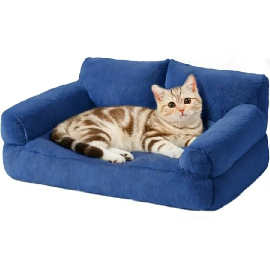 Large Cat Beds for Indoor Cats, Dog Couch Bed, Cute Cat Couch Sofas for Less 20lbs Kitten Puppy, Small Dog Sofas and Chairs wit