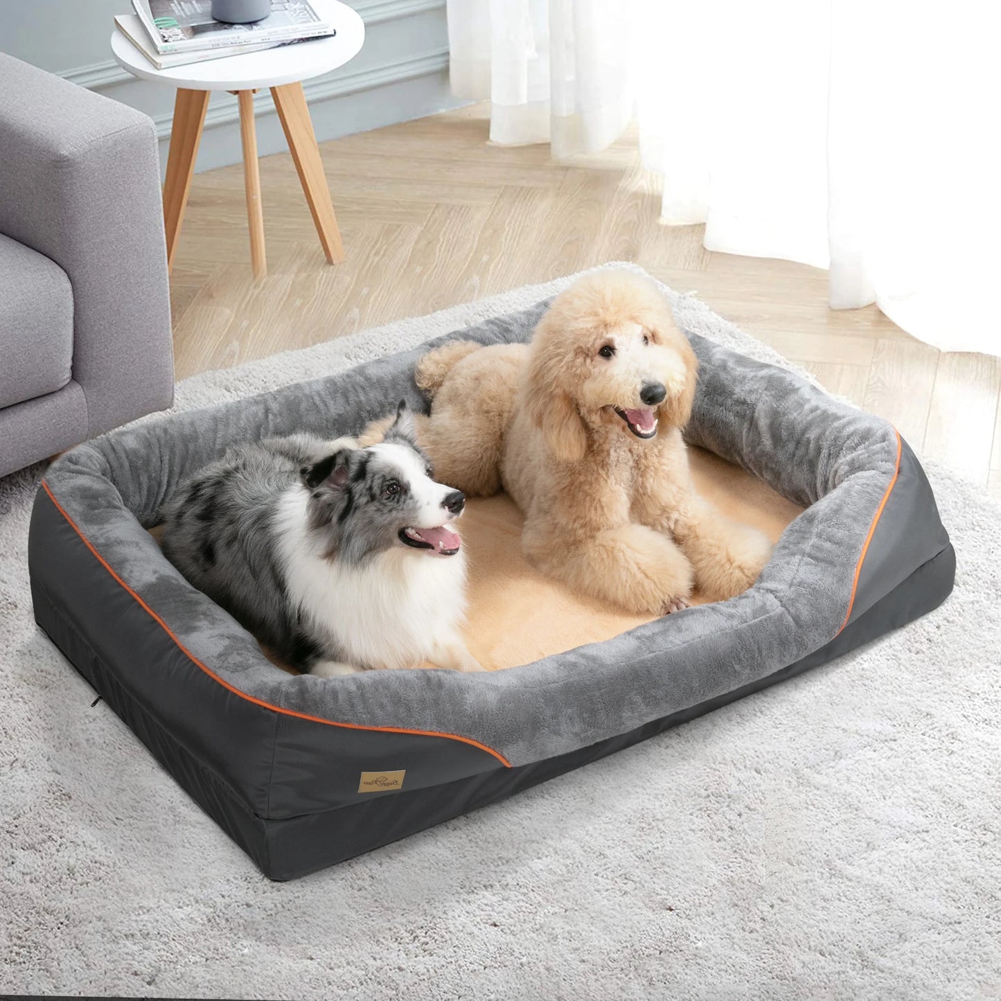 Large Fleece Dog Bed with Washable Waterproof Cover