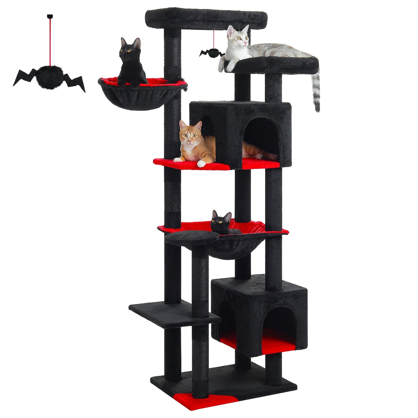 Tall Cat Tree Tower with Super Large Hammock & Condo