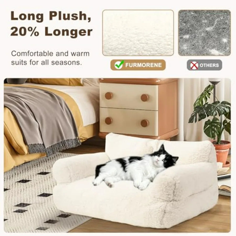 Large Cat Beds for Indoor Cats, Dog Couch Bed, Cute Cat Couch Sofas for Less 20lbs Kitten Puppy, Small Dog Sofas and Chairs wit