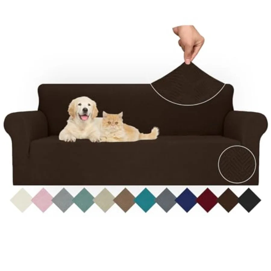 High Stretch Couch Covers for 3 Cushion Couch 1-Piece Extra Large Covers with Elastic Bottom Anti Slip Elastic Slipcover Furnit