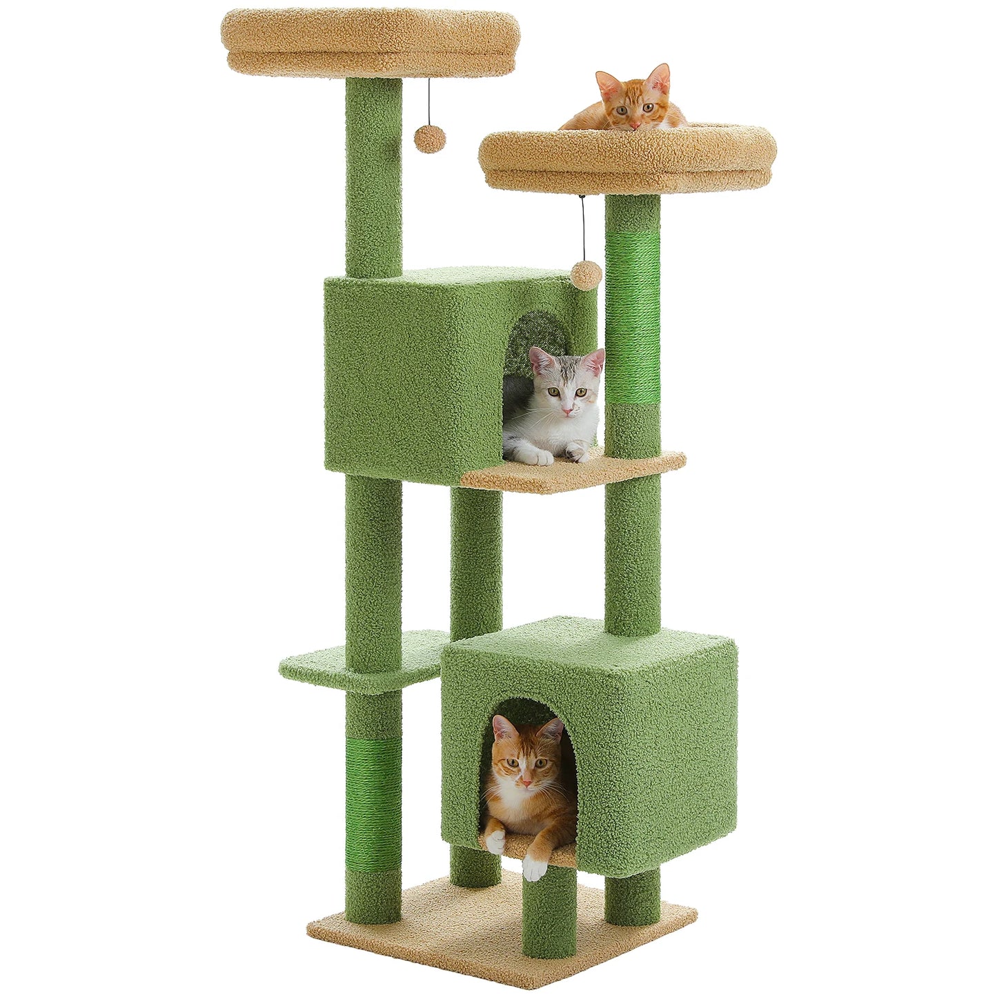 Cactus Cat Tree 133cm with Perches, Condos & Scratching Posts