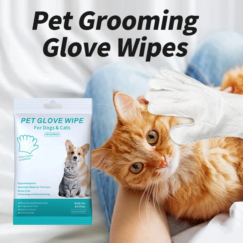 Wash-Free Pet Grooming Gloves for Dogs and Cats main product image