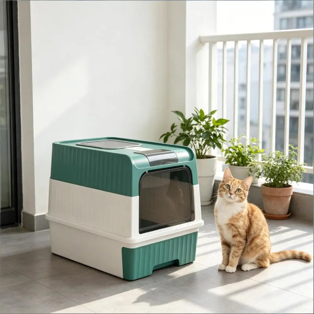 Ye Fully Enclosed Compact Pet Cat Litter Box