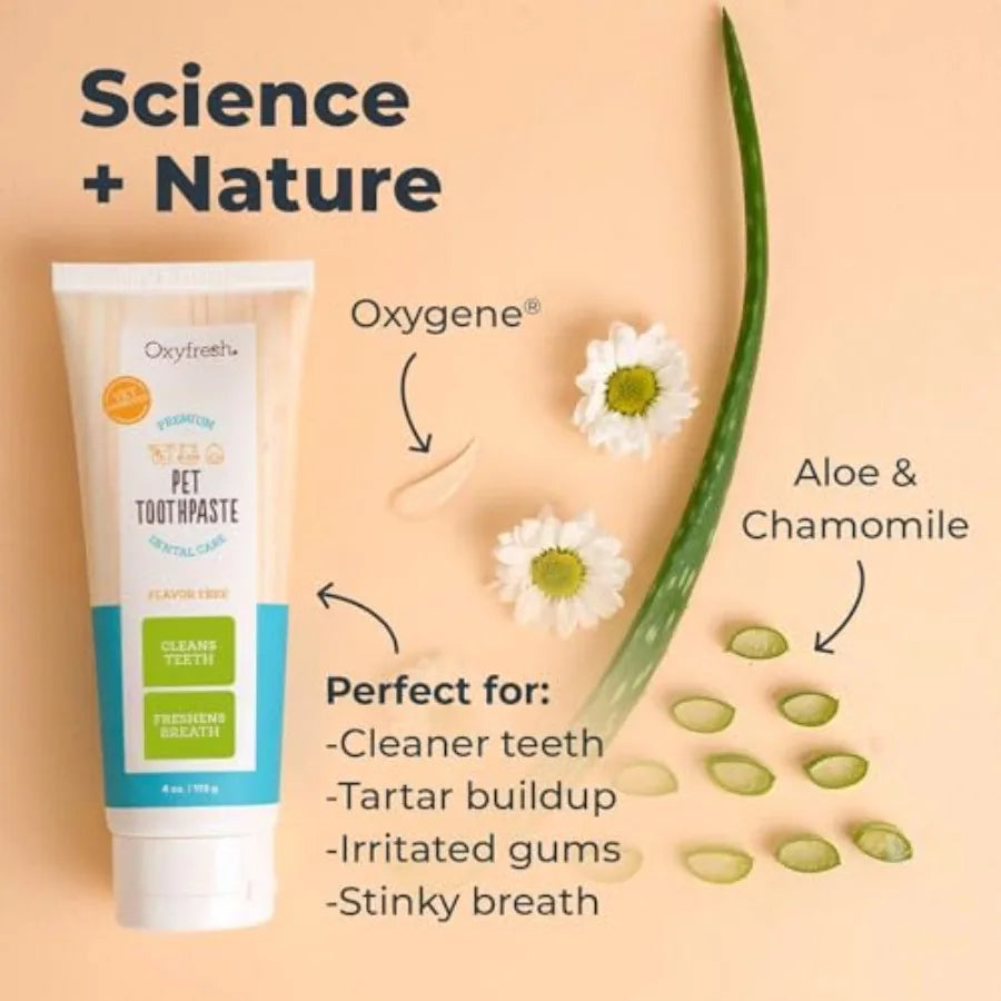 Curated Picks Oxyfresh Professional Cat and Dog Toothpaste, Teeth Cleaning Gel for Plaque, Tartar and Bad Breath, Vet-Approved