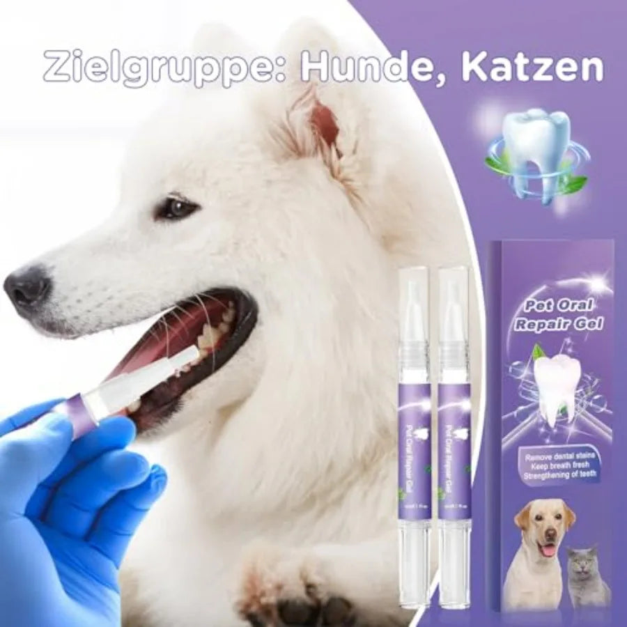 6Pcs Pet Oral Repair Gel, Dog Oral Repair Gel, Pet Breath Freshener for Cats and Dogs, Removes Tartar, Keeps Breath Fresh, Stre