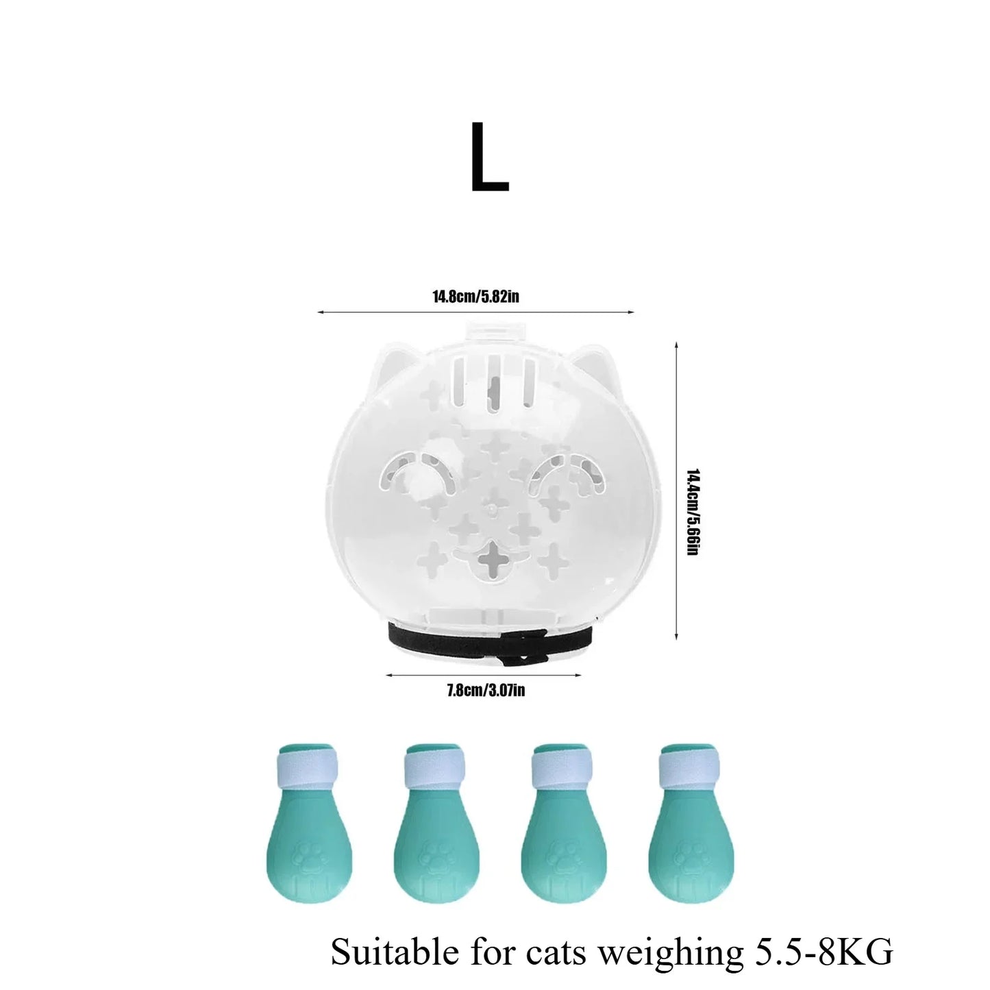 Breathable Cat Muzzle Grooming Hood with Paw Covers