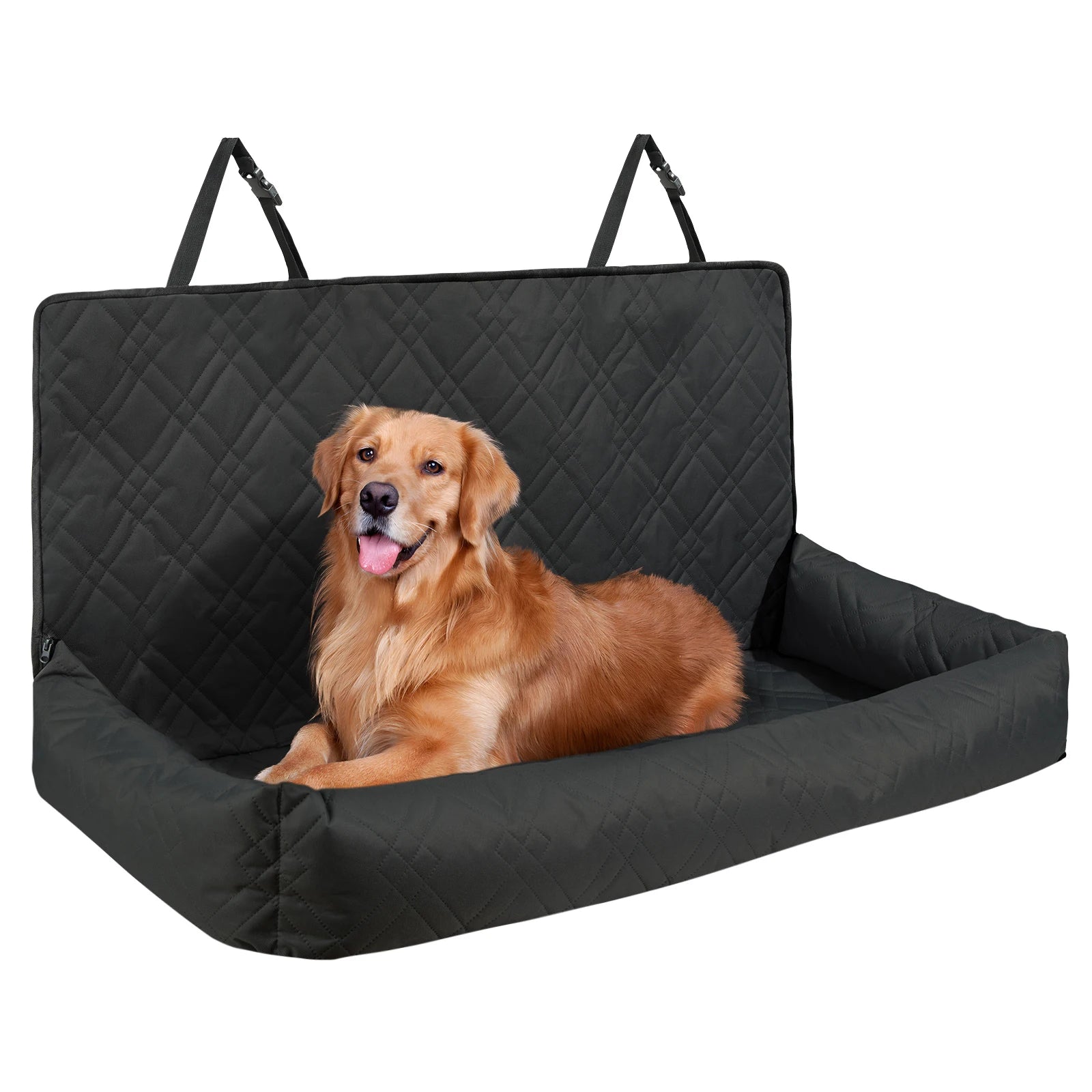 Waterproof Dog Car Booster Seat with Safety Leash - front view