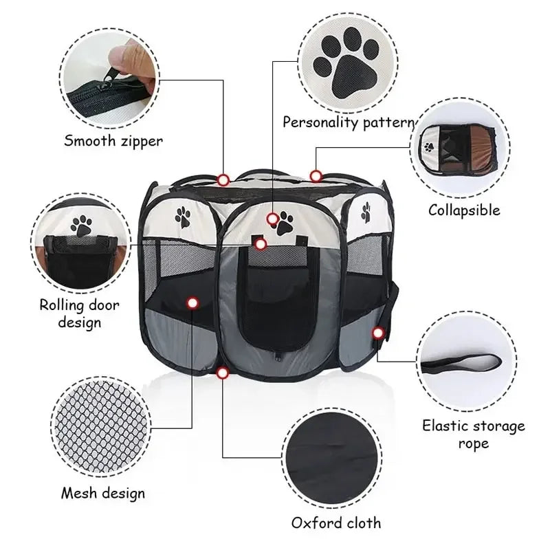 Foldable Pet Playpen Tent for Dogs and Cats - lifestyle in-use shot