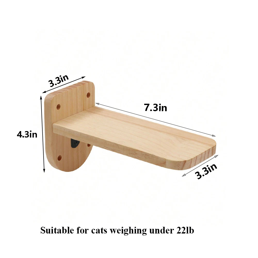 Wall-Mounted Cat Climbing Shelf with Sisal Steps product image 13