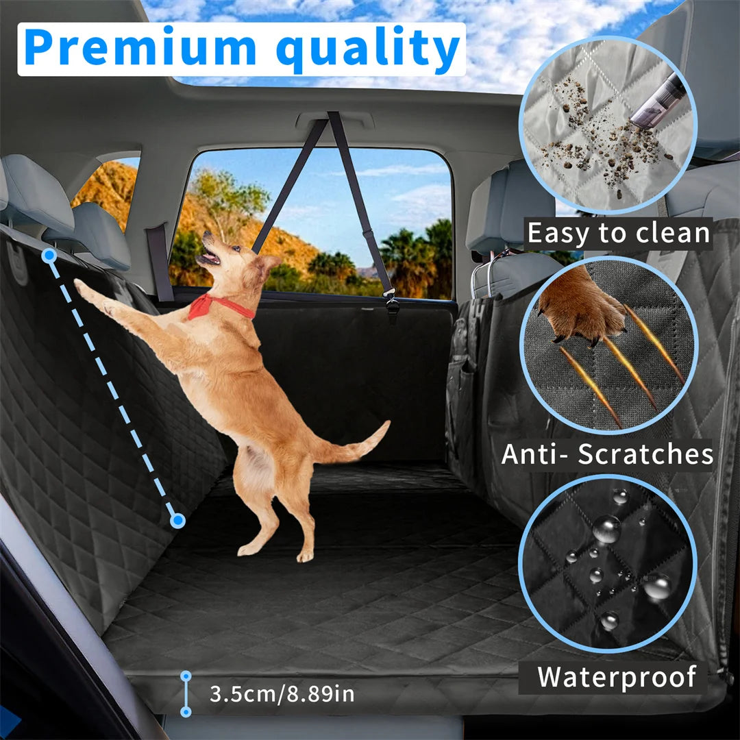 Waterproof Dog Car Seat Cover & Travel Hammock - Scratch-Proof