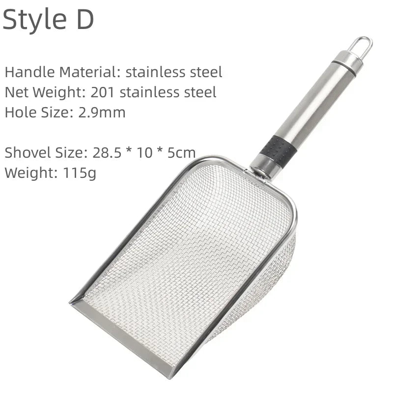 Long-Handle Stainless Steel Cat Litter Scoop