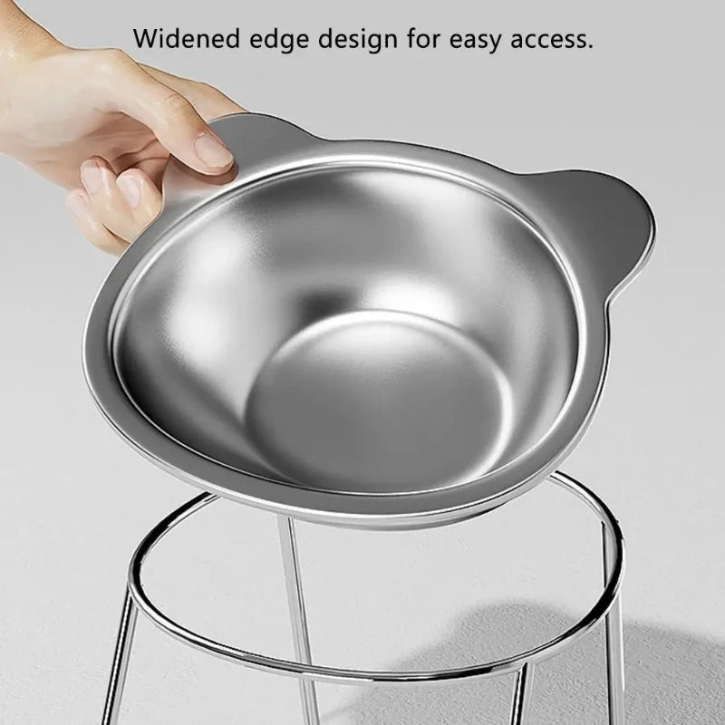 304 Stainless Steel Raised Cat Bowl with Tilted Design product image 3