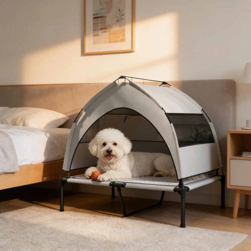 Ye Pet Cot with Pad: Elevated Portable Dog Cot