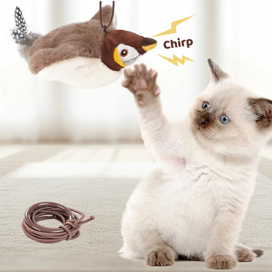 Touch-Activated Chirping Bird Cat Toy with Catnip main product image
