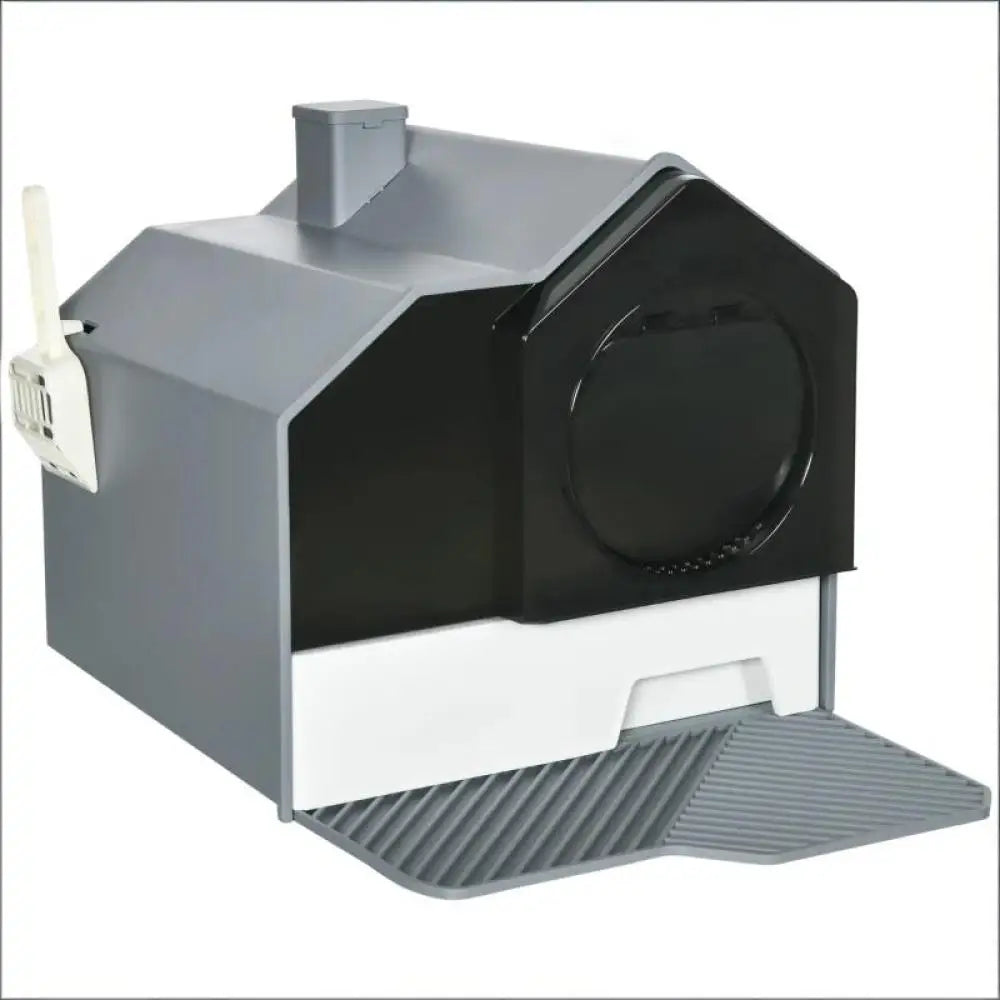 Easy-to-Clean Hooded Cat Litter Box