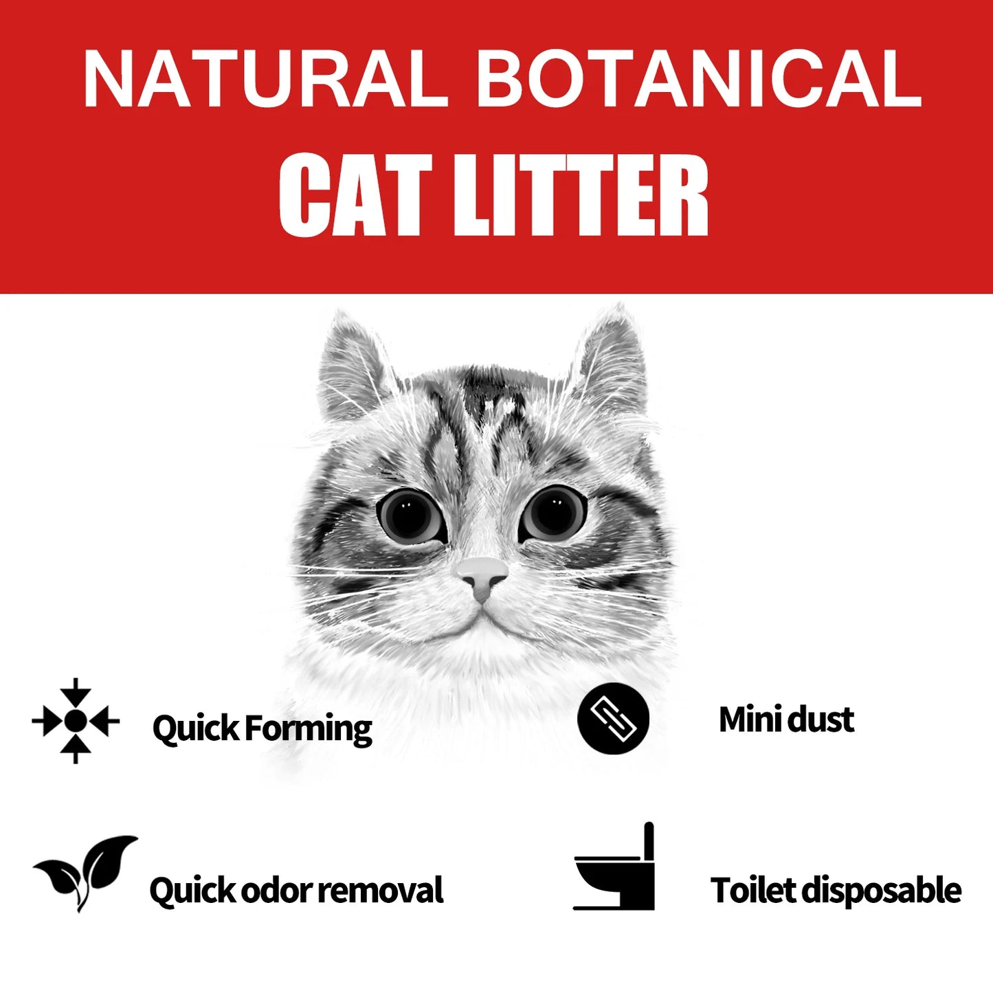 Natural Tofu Cat Litter, Dust-Free Quick-Clumping, 33lbs