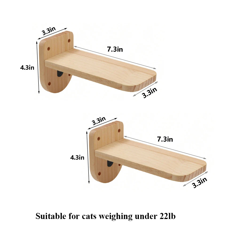 Wall-Mounted Cat Climbing Shelf with Sisal Steps product image 17