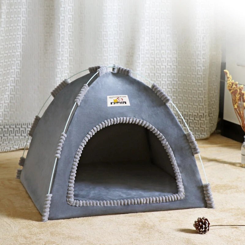 Foldable Cat & Dog House Tent with Cooling Mat