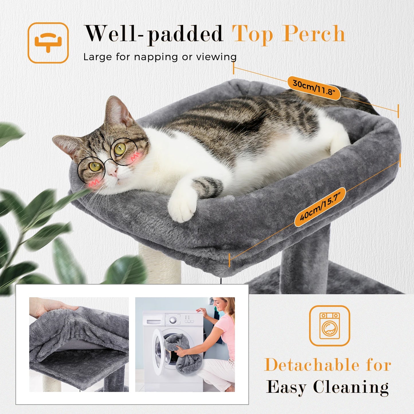 Multilevel Cat Tree Tower with Double Condos & Sisal Posts
