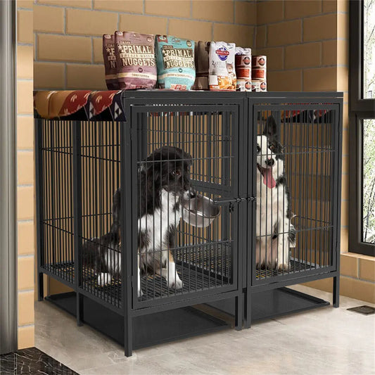Heavy-Duty Metal Dog Crate with Removable Tray main product image