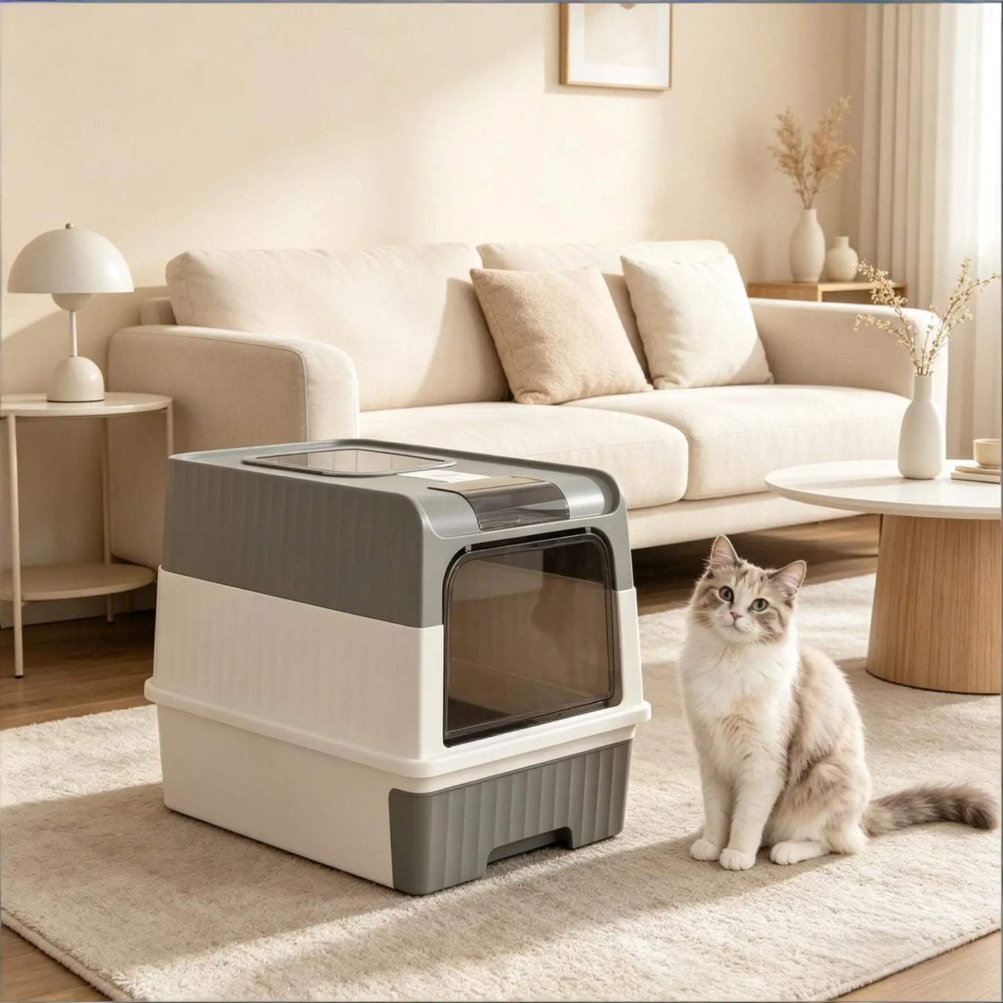 Ye Fully Enclosed Compact Pet Cat Litter Box