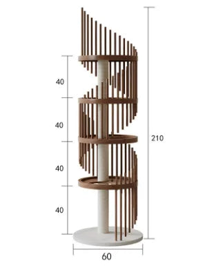 Luxury Wooden Cat Condo Tower with Sisal Climbing Posts