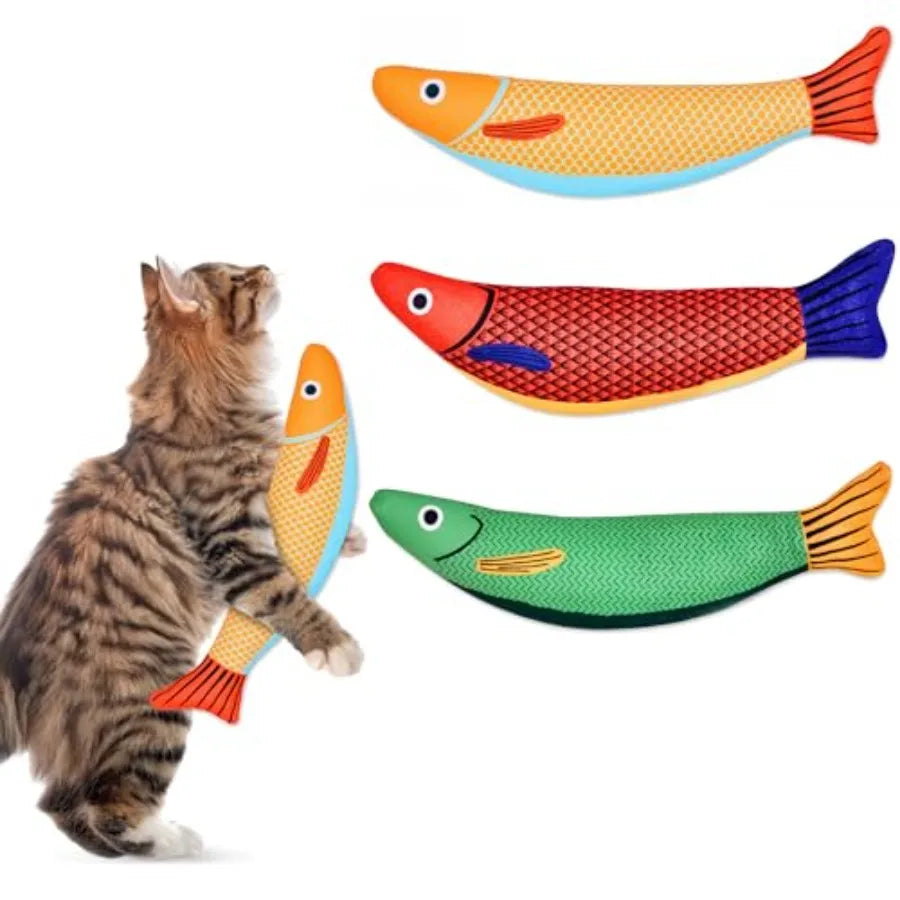 Interactive Catnip Cat Toys with Rattle - 3 Pack - front view