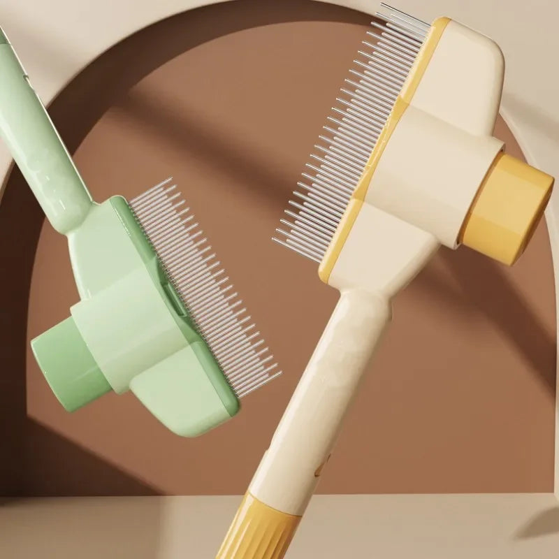 Self-Cleaning One-Button Pet Grooming Brush & Hair Remover