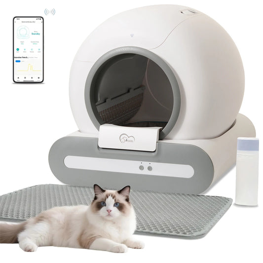 65L Self-Cleaning Cat Litter Box with WiFi App Control - front view