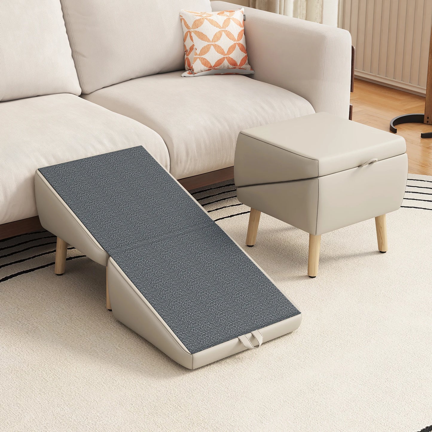 Ye (UPGRADED) Dog Ramp: Extra Wide, Excellent Traction, Non-Slip Rubber. For Bed, Couch, Car. 16" Wide, Holds 80lb. Adjustable, Foldable. Ideal for Small Dogs.