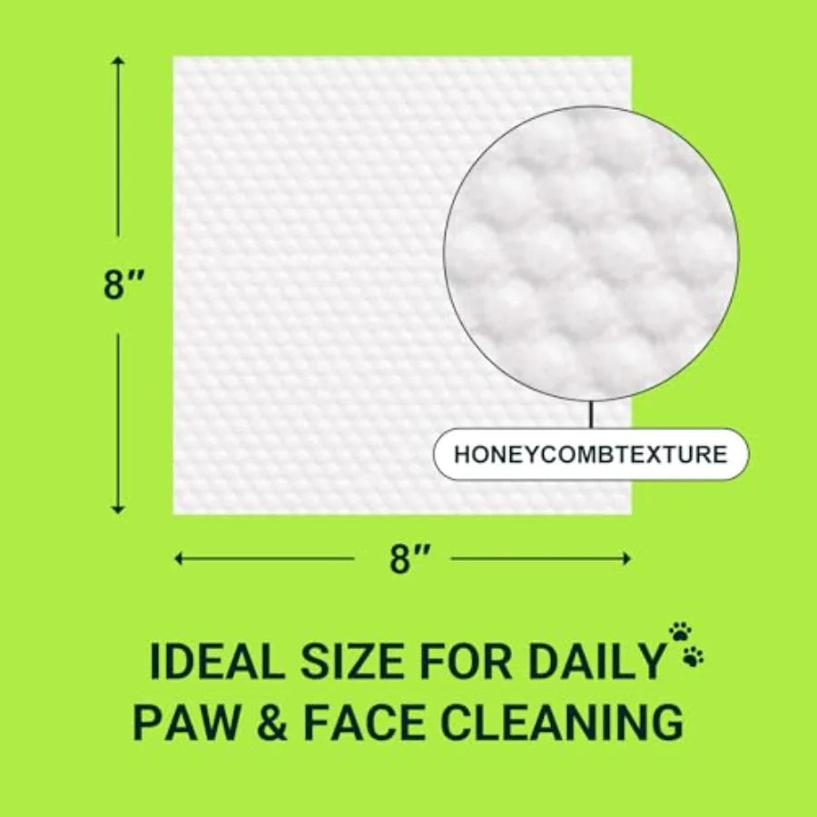 Pet Wipes for Dogs and Cats Individually Wrapped Dog and Cat Wipes for Paws Face and Body Alcohol-Free Pet Grooming Wipes 8"×8"