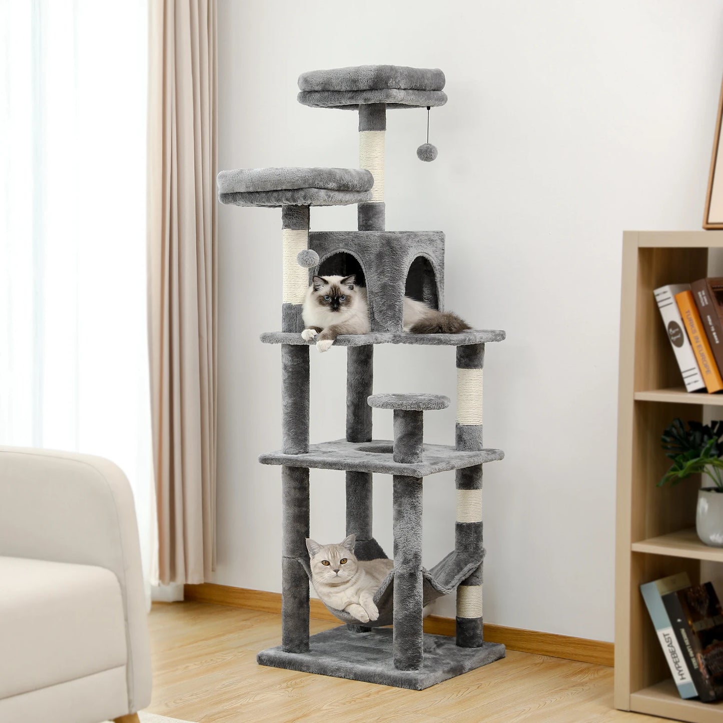 Multi-Level Cat Tree with Scratching Posts & Hammock