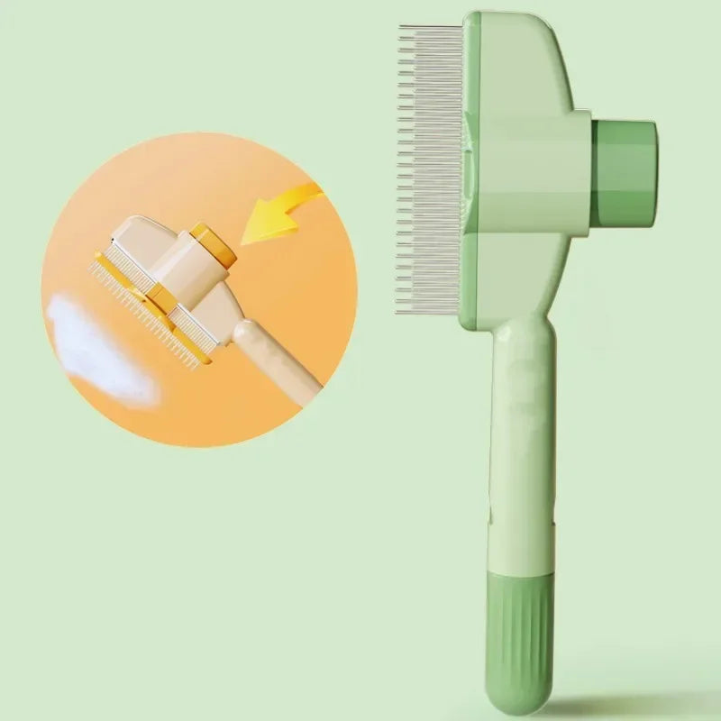 Self-Cleaning One-Button Pet Grooming Brush & Hair Remover