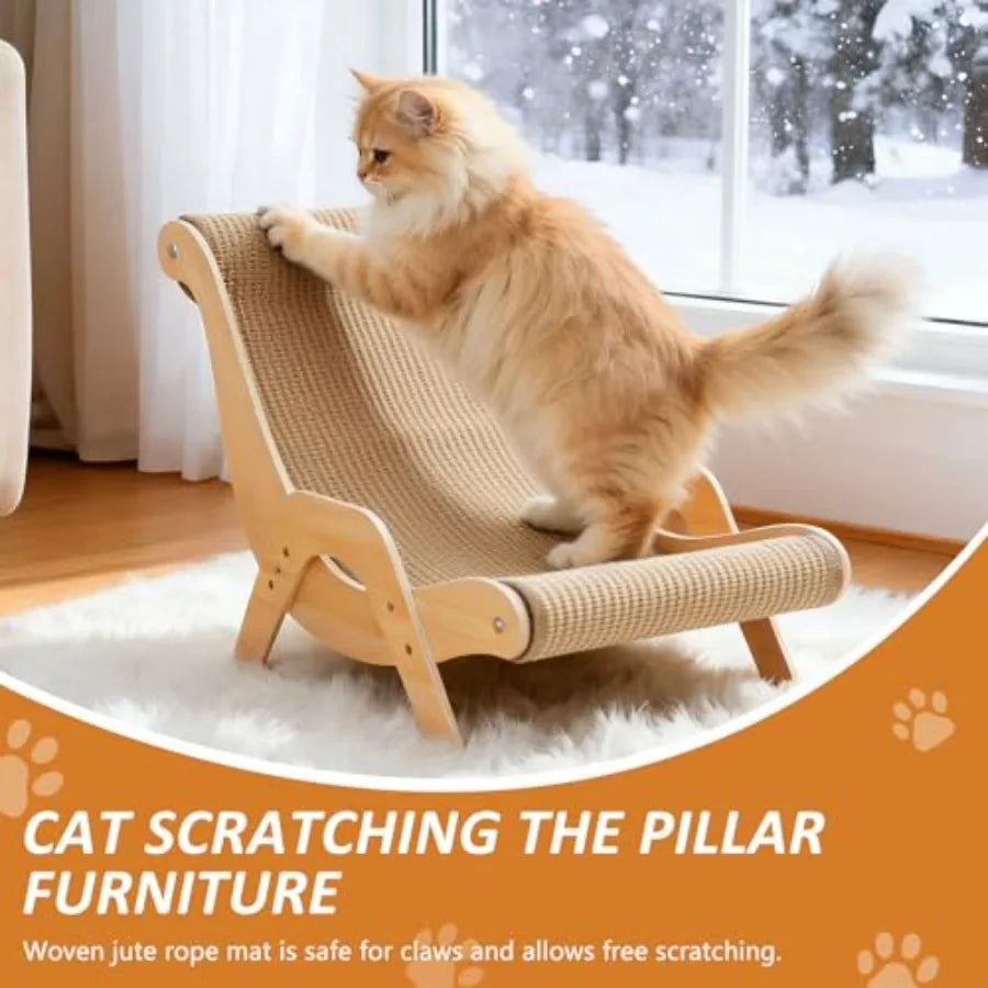 XXL Solid Wood Cat Scratching Lounge & Bed for Large Cats