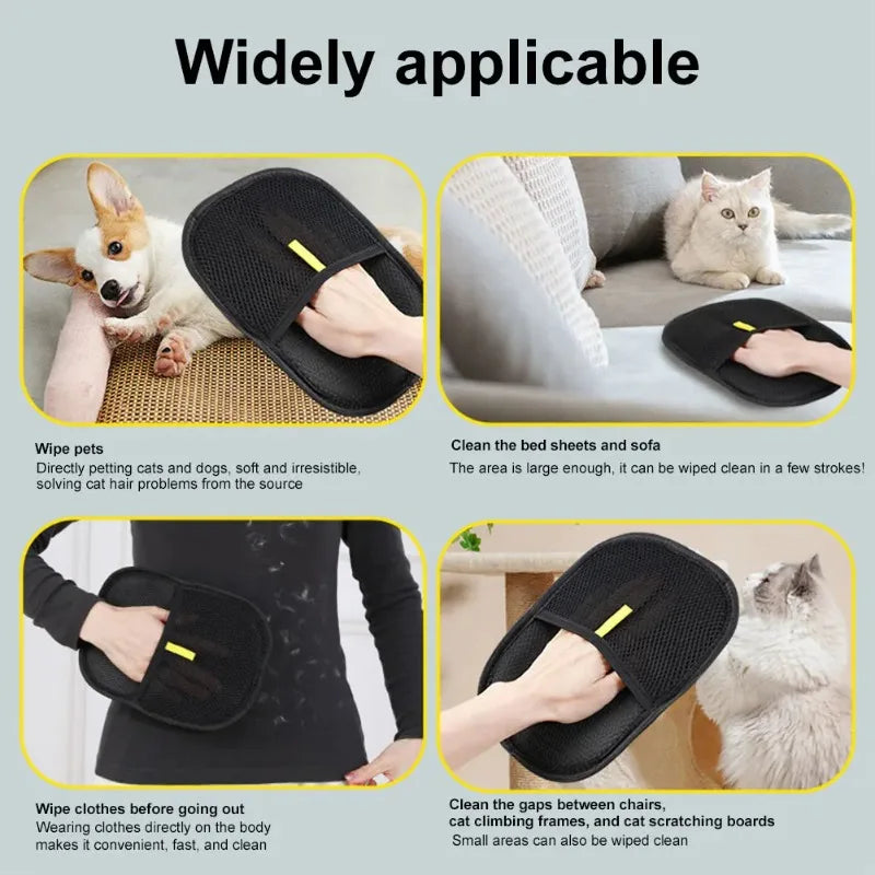 Pet Grooming Gloves Hair Remover for Dogs, Cats & Rabbits