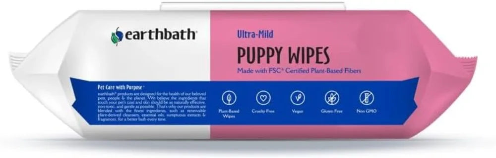 All Natural Puppy Grooming Wipes 100 Count - Safe & Effective Pet Cleaning Wipes for Healthy Shine