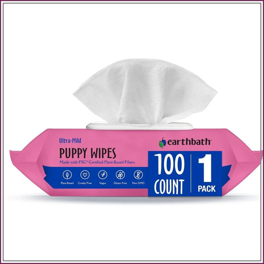 All Natural Puppy Grooming Wipes 100 Count - Safe & Effective Pet Cleaning Wipes for Healthy Shine
